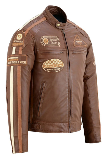Wax Leather British Motor Jacket for Men