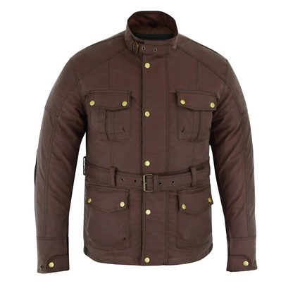 Mens Waterproof Jacket – Wax Cotton Armoured Motorcycle Jacket