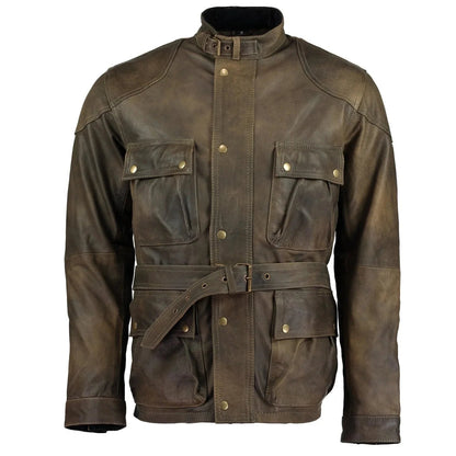 Men's Biker Jackets Benjamin Button Premium Long Leather Jacket