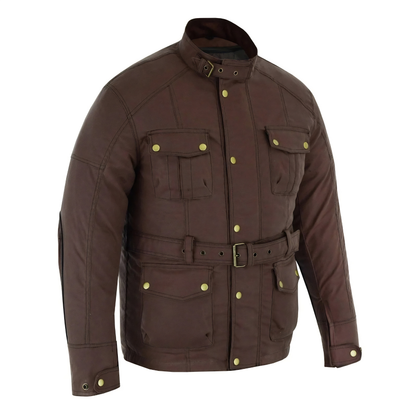 Mens Waterproof Jacket – Wax Cotton Armoured Motorcycle Jacket