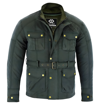 Mens Waterproof Jacket – Wax Cotton Armoured Motorcycle Jacket