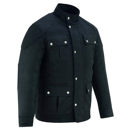 Waxed Cotton Biker Jacket – Vintage Armoured Motorcycle Coat