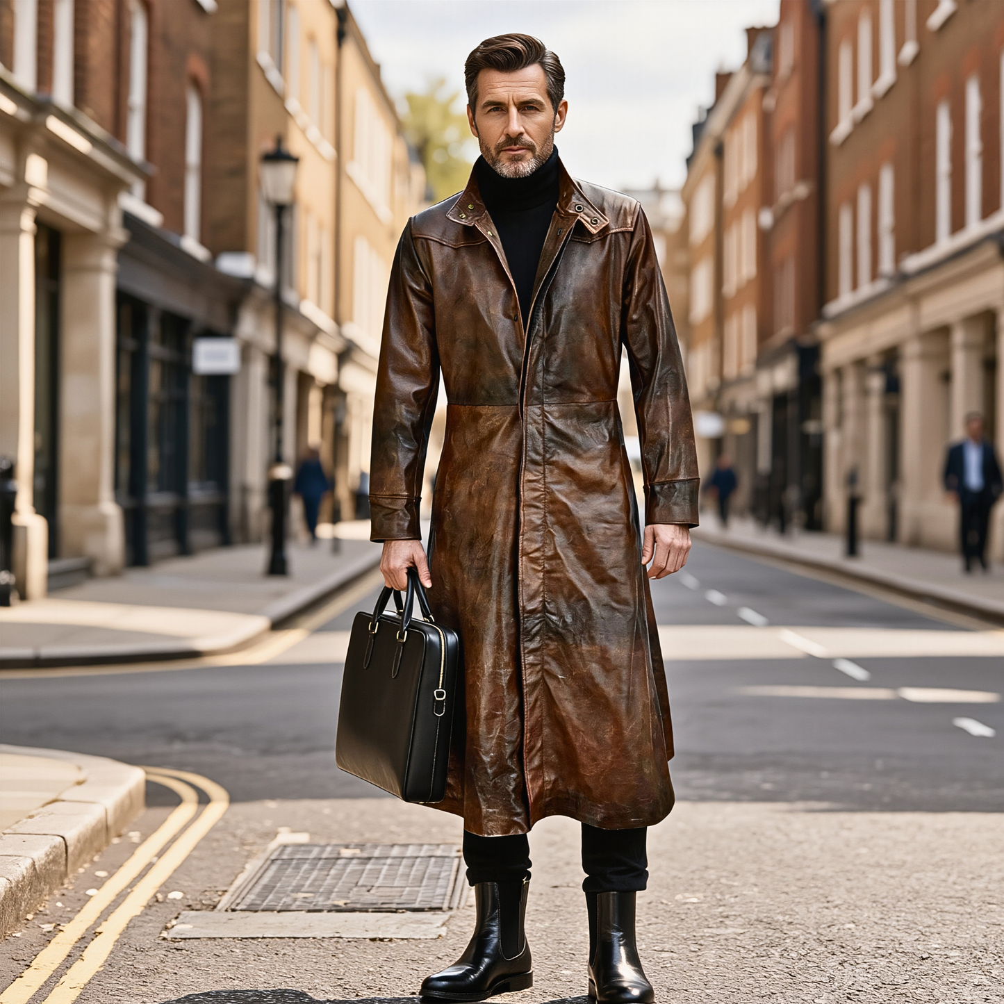 trench coat men – matrix neo genuine leather gothic long coat