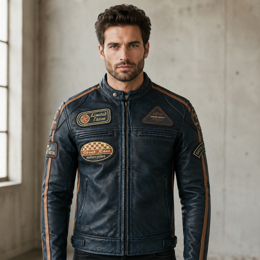 Wax Leather British Motor Jacket for Men