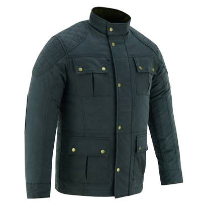 Waxed Cotton Biker Jacket – Vintage Armoured Motorcycle Coat