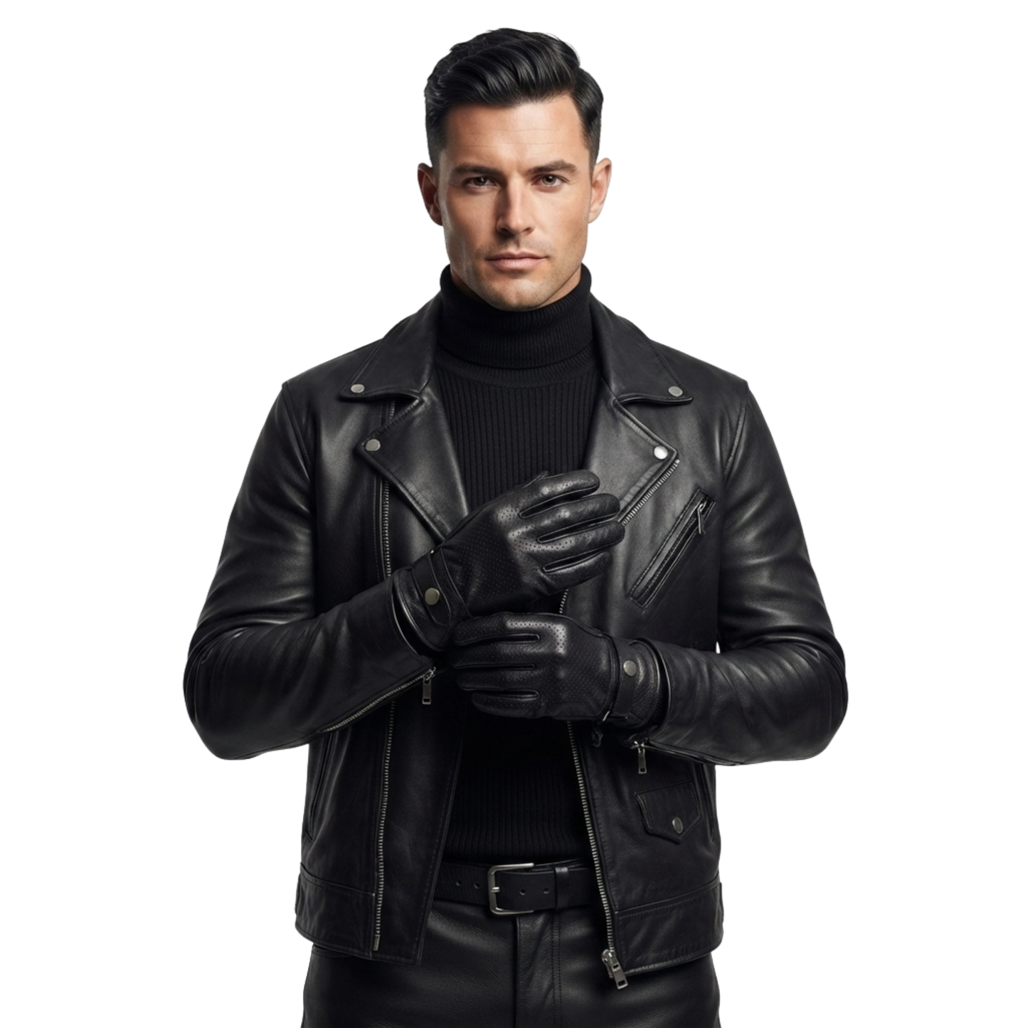 mens leather gloves vintage motorcycle summer vented riding gear