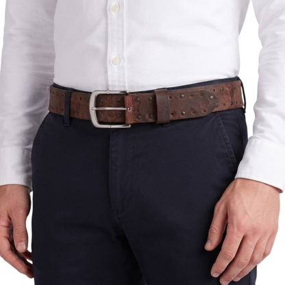 Men's Belts Genuine Leather Crazy Rivets Casual Belt
