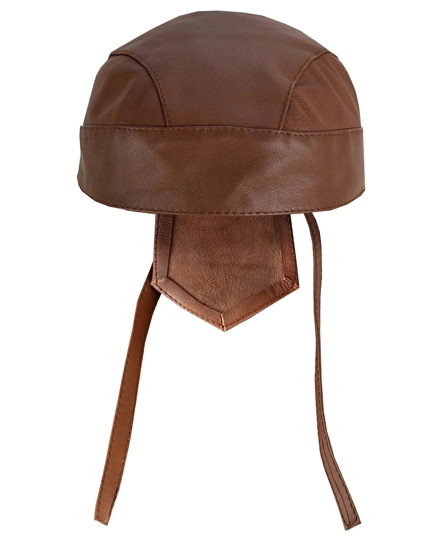 leather durag plain headwrap for bikers in black, tan & brown