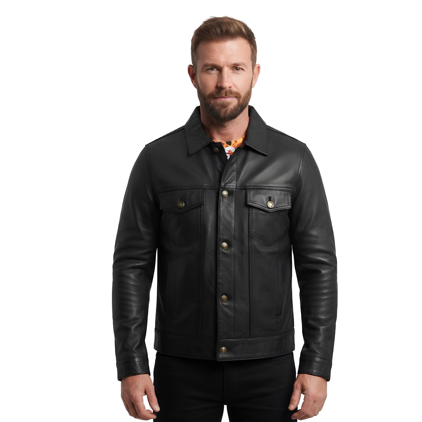leather jacket motor – fernando's classic black leather trucker jacket