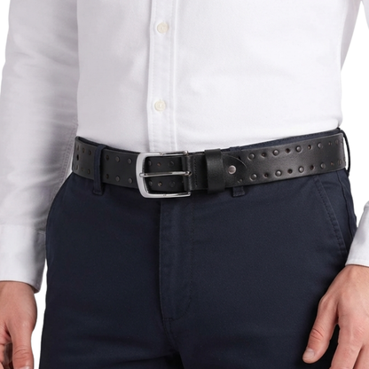 Men's Belts Genuine Leather Crazy Rivets Casual Belt