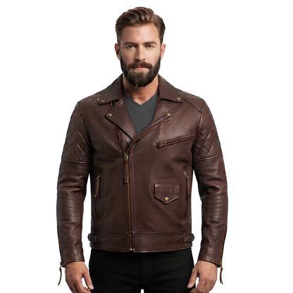 Real Leather Jacket – Ashwood Diamond Quilted Biker Jacket