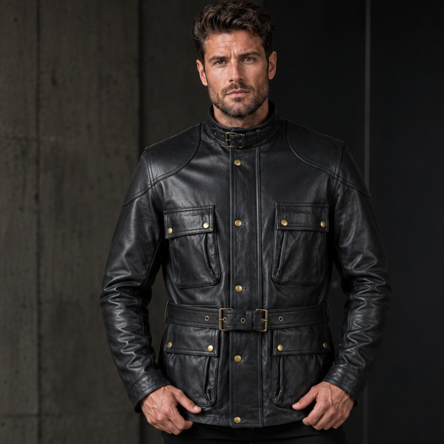 men's biker jackets benjamin button premium long leather jacket