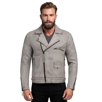 Real Leather Jacket – Ashwood Diamond Quilted Biker Jacket