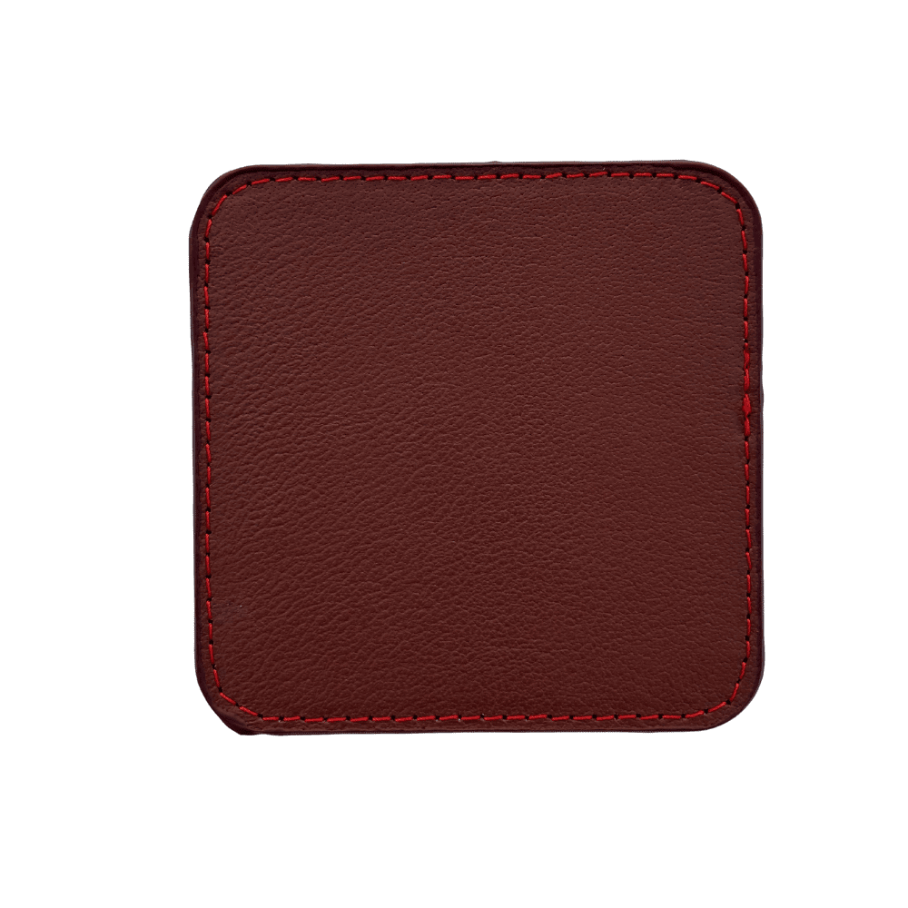 premium leather beverage coasters set of 4 | luxury table mats