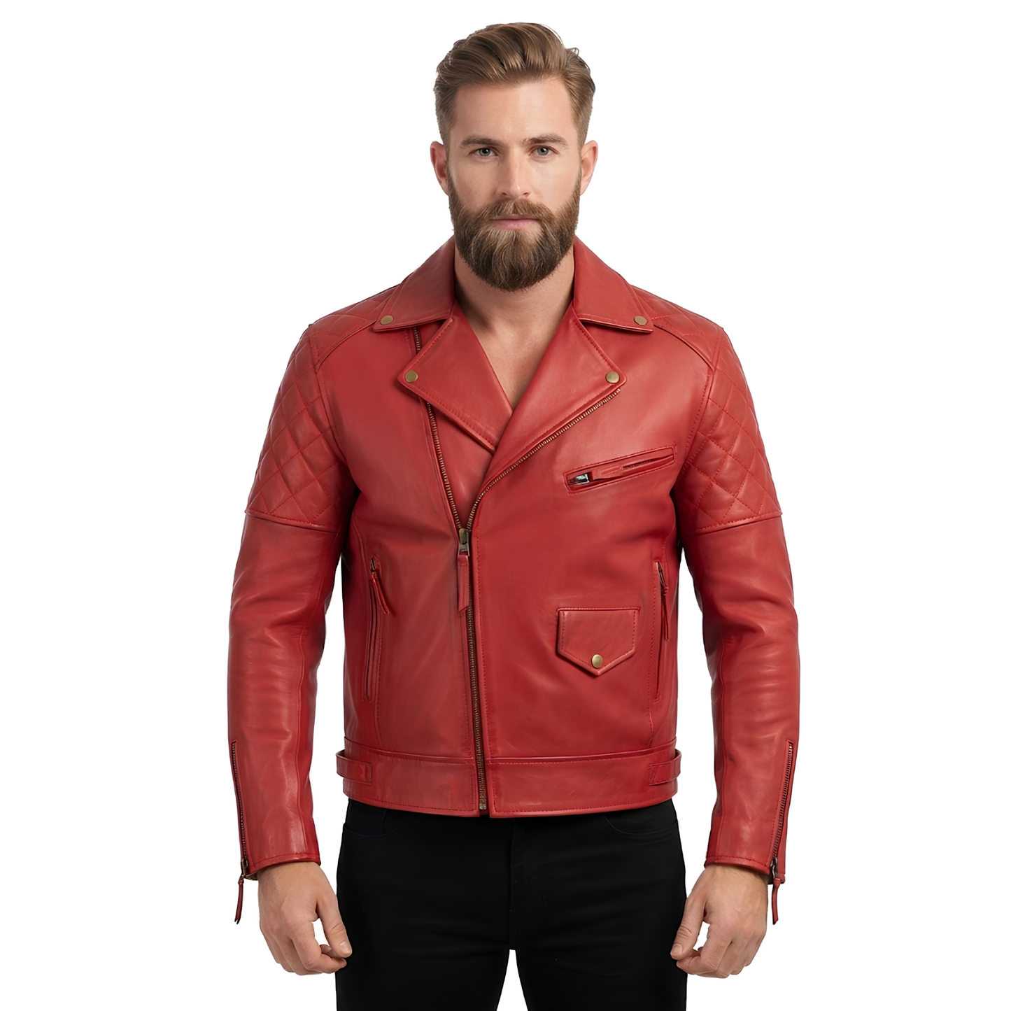 real leather jacket – ashwood diamond quilted biker jacket