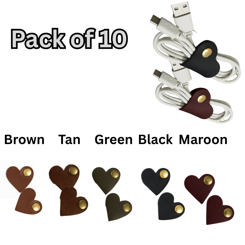 premium cable holder leather cord organiser clips set of 10 pieces