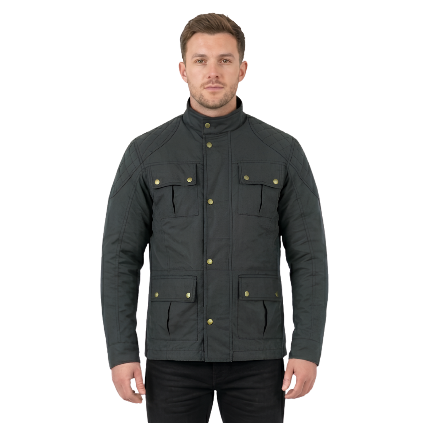 waxed cotton biker jacket – vintage armoured motorcycle coat