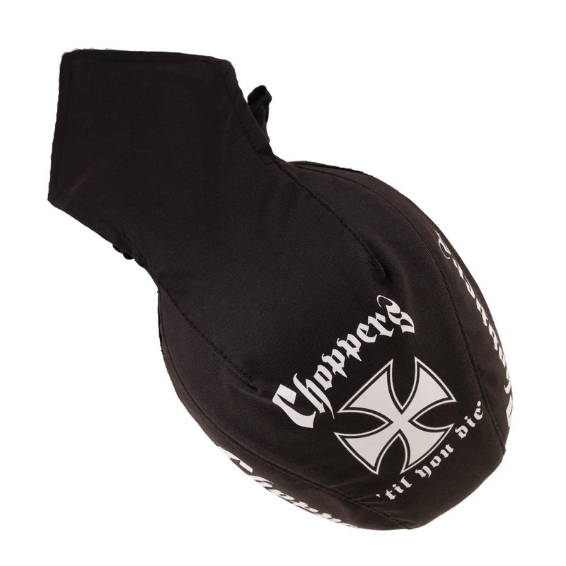 badana iron cross choppers textile headwrap white & pink