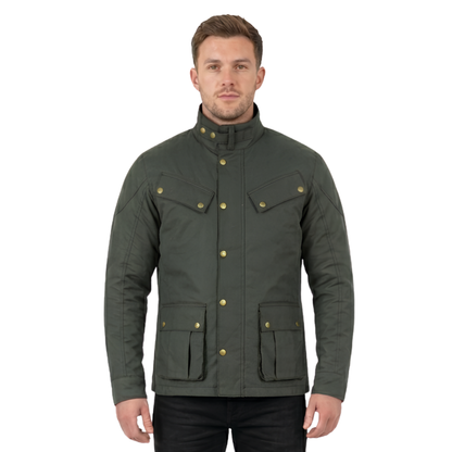 Zodiac Waxed Cotton Motorcycle Textile Biker Jacket