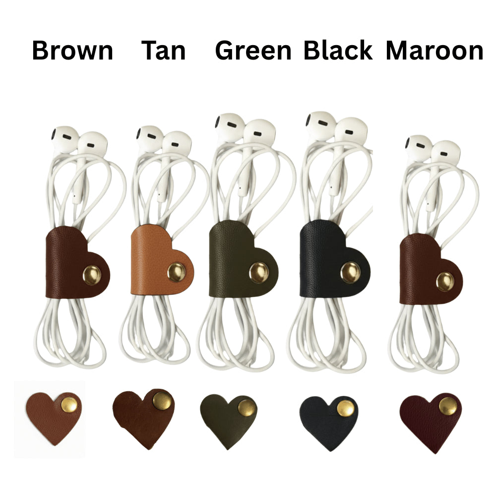 premium cable holder leather cord organiser clips set of 10 pieces