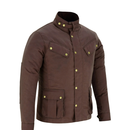 Zodiac Waxed Cotton Motorcycle Textile Biker Jacket