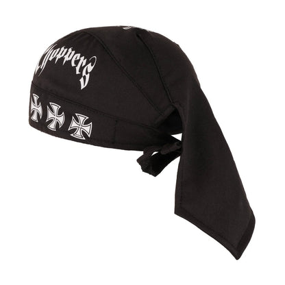 Badana Iron Cross Choppers Textile Headwrap White & Pink
