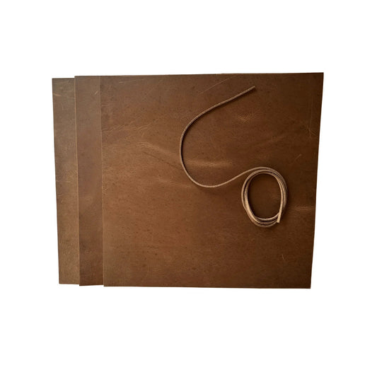 Premium Genuine Leather Sheets 3-Pack with Leather Cord for Crafts