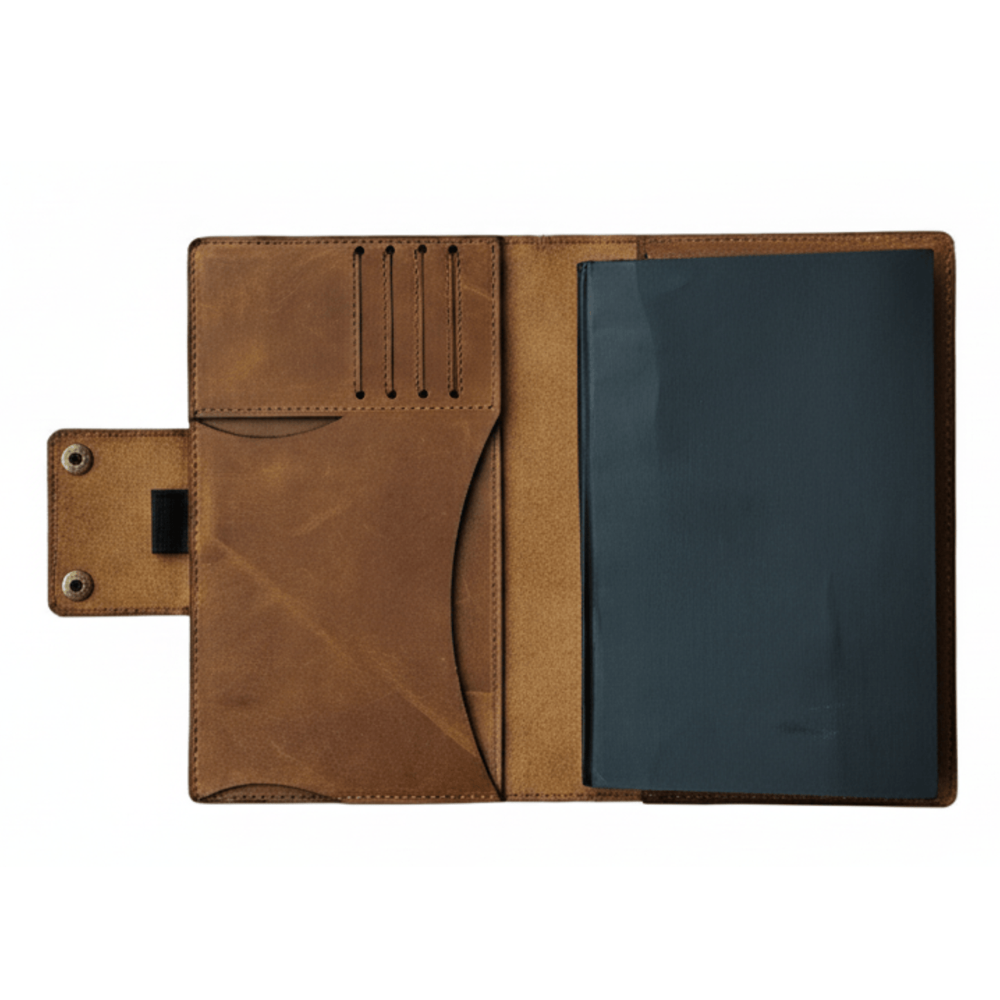 premium leather notebook cover | refillable a5 journal cover & diary