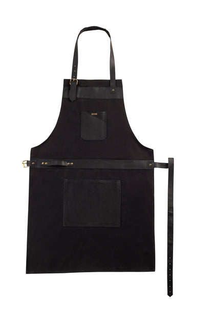 Vintage Canvas and Leather Cooking Apron with Adjustable Leather Straps