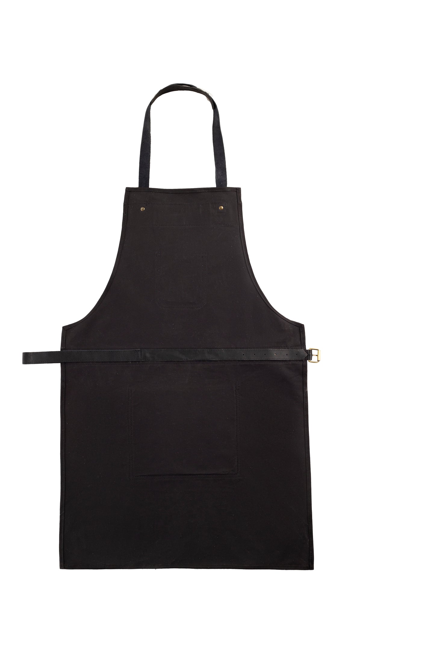 vintage canvas and leather cooking apron with adjustable leather straps