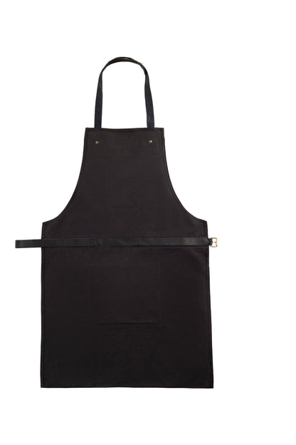 Vintage Canvas and Leather Cooking Apron with Adjustable Leather Straps