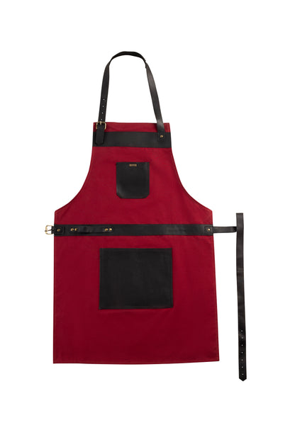 Vintage Canvas and Leather Cooking Apron with Adjustable Leather Straps