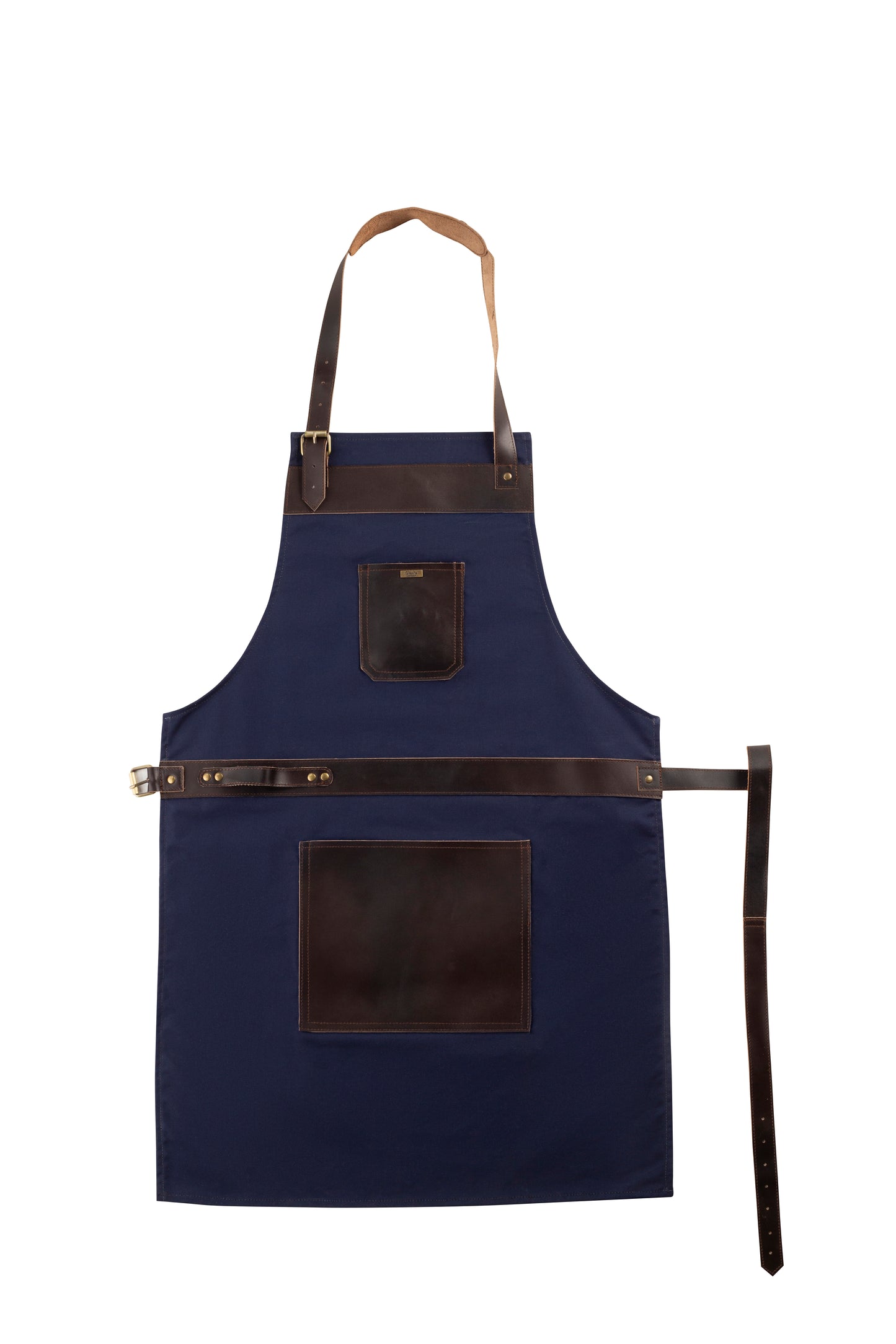 vintage canvas and leather cooking apron with adjustable leather straps