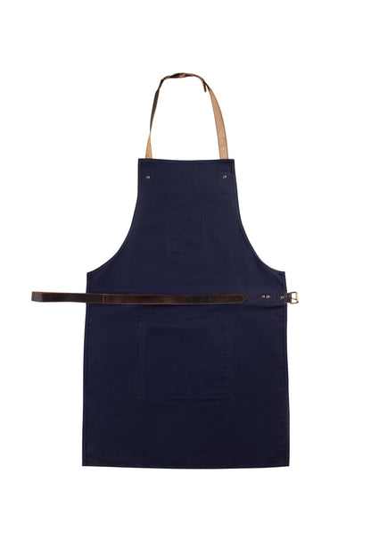 Vintage Canvas and Leather Cooking Apron with Adjustable Leather Straps