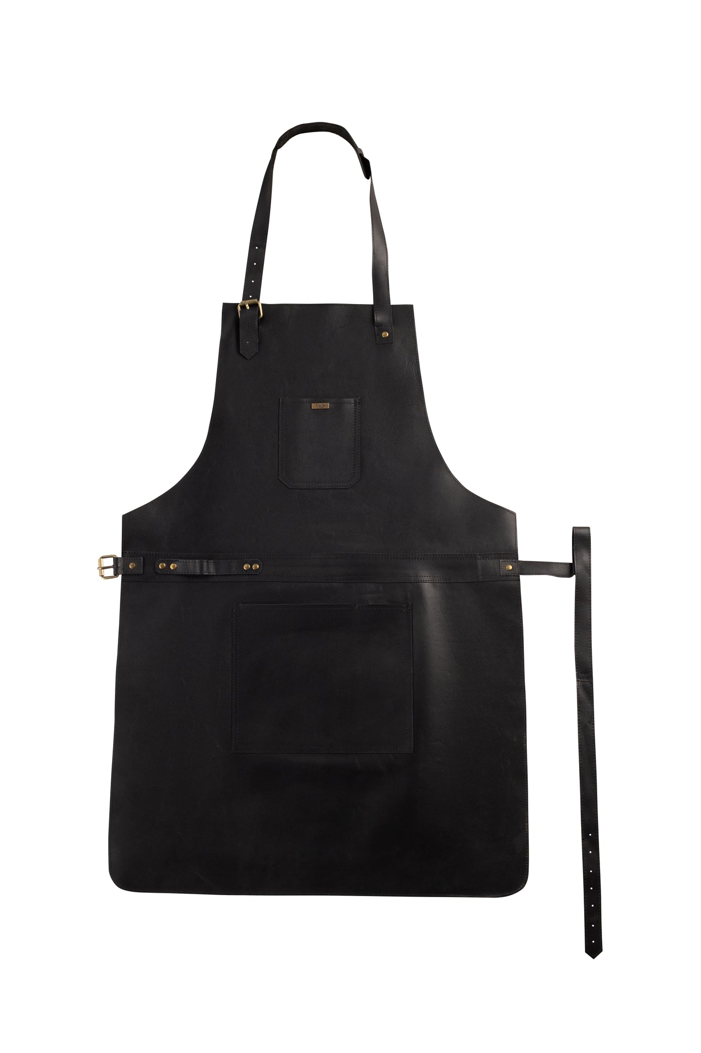 vintage canvas and leather cooking apron with adjustable leather straps