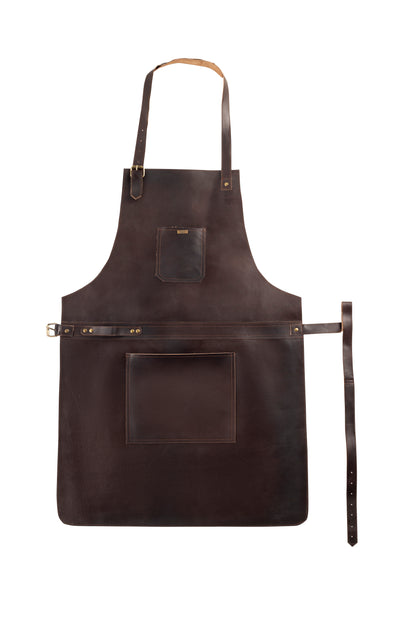 Vintage Canvas and Leather Cooking Apron with Adjustable Leather Straps