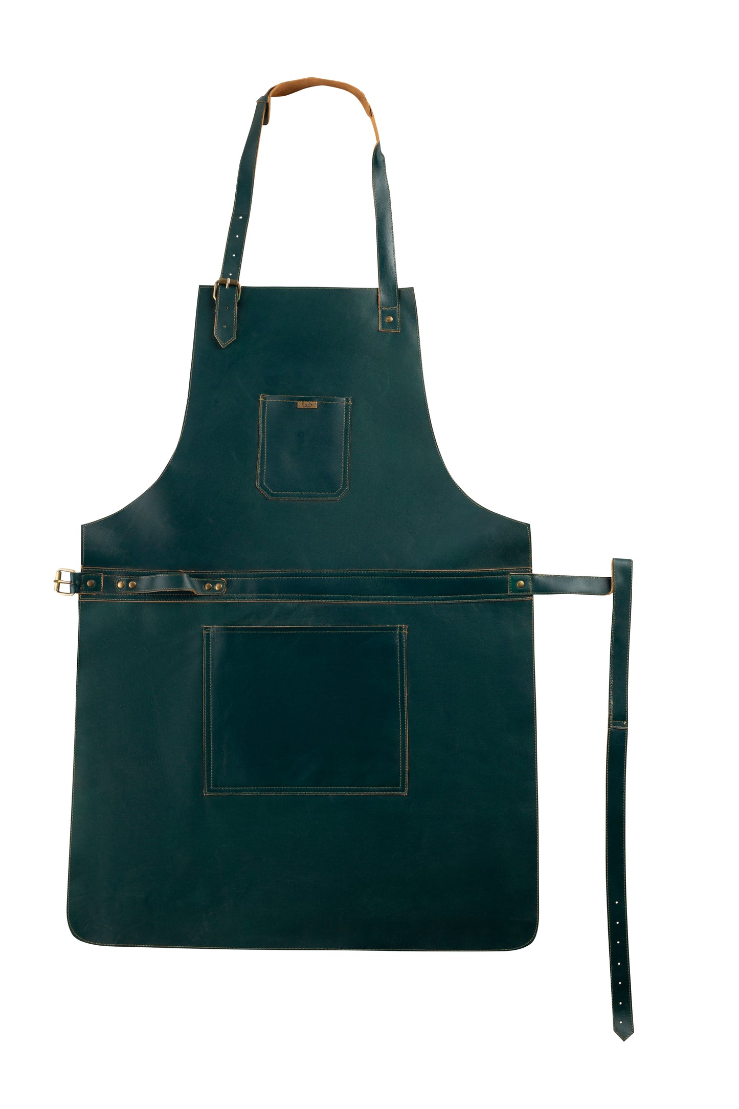 vintage canvas and leather cooking apron with adjustable leather straps