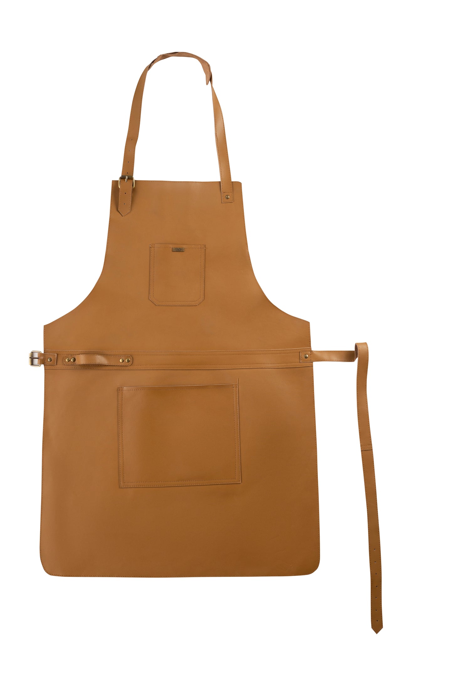 vintage canvas and leather cooking apron with adjustable leather straps