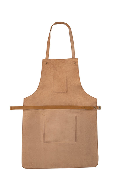 Vintage Canvas and Leather Cooking Apron with Adjustable Leather Straps
