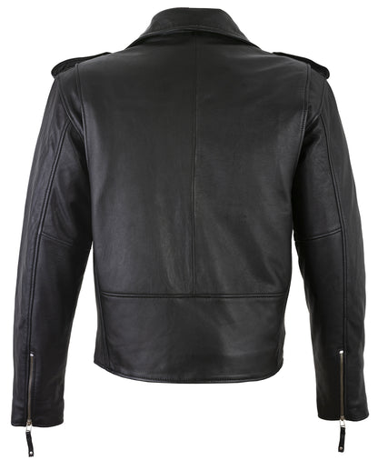 Designer Jacket – Men's Brando Cross Zip Leather Biker Jacket