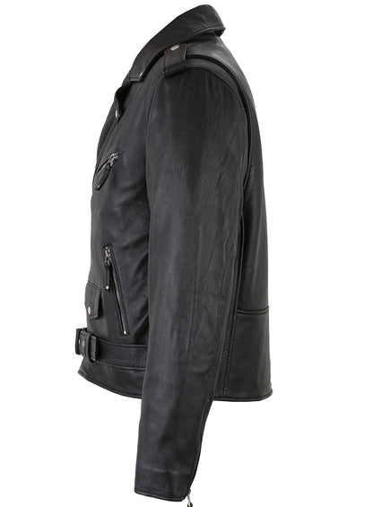 Designer Jacket – Men's Brando Cross Zip Leather Biker Jacket