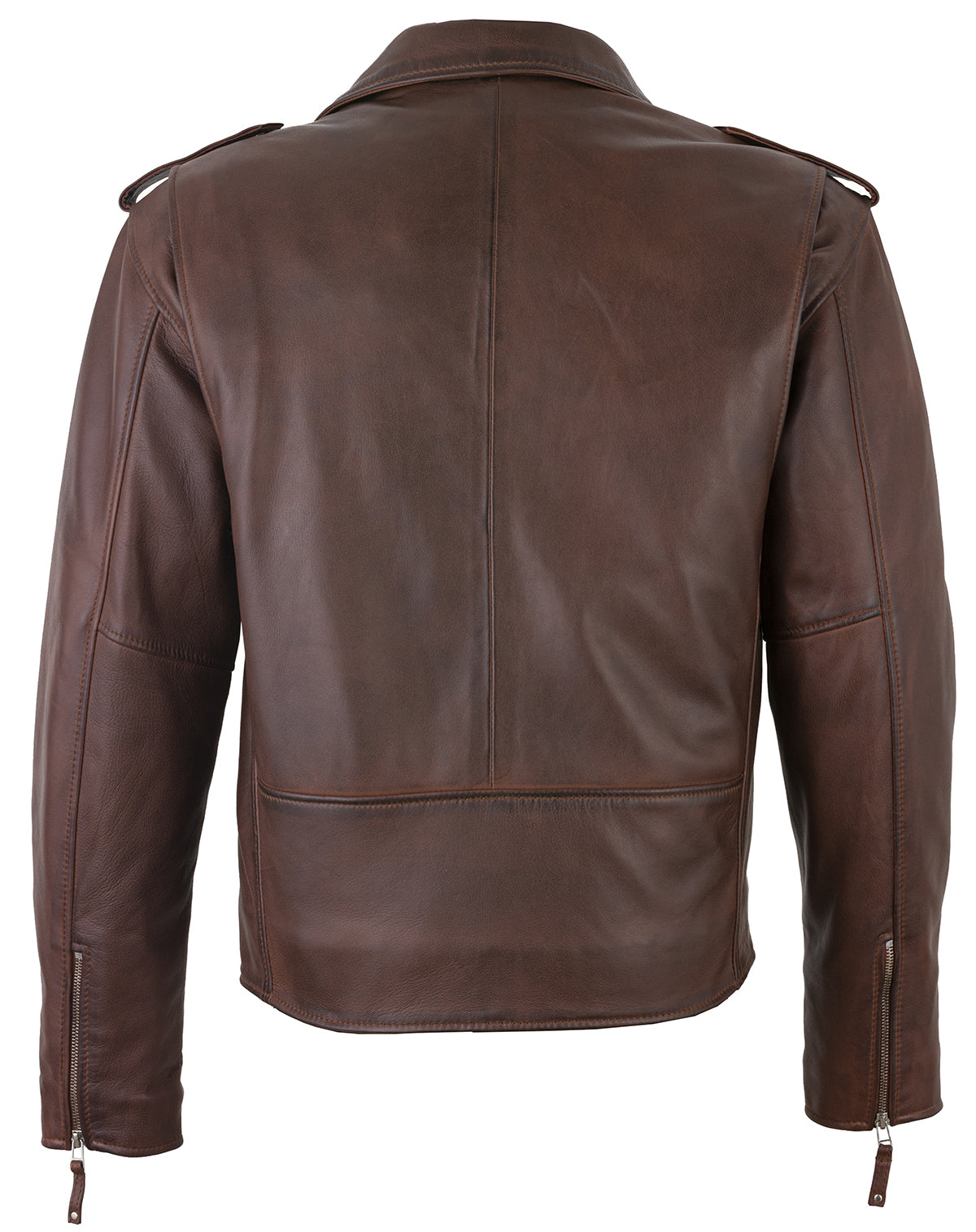 designer jacket – men's brando cross zip leather biker jacket