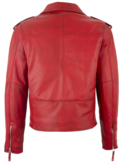 Designer Jacket – Men's Brando Cross Zip Leather Biker Jacket