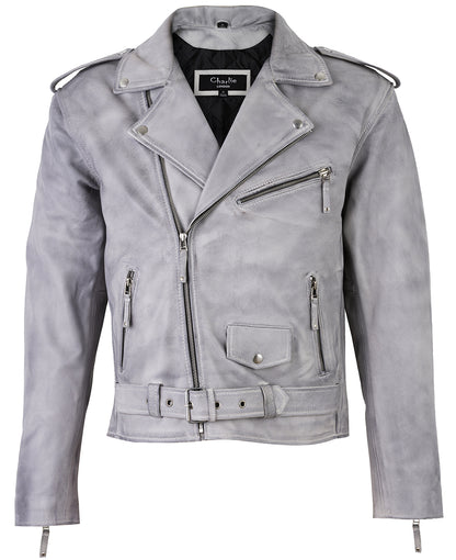 Designer Jacket – Men's Brando Cross Zip Leather Biker Jacket