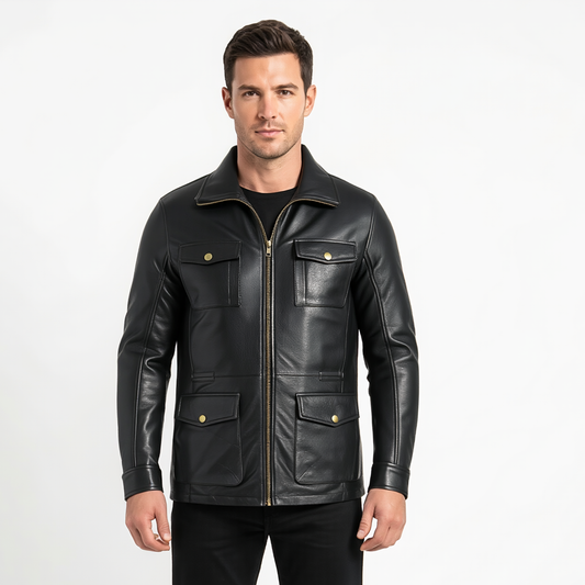 Men's Leather Jackets Colchester Smart Casual Leather Coat