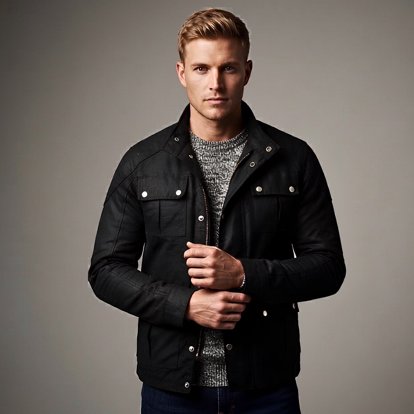 waxed cotton biker jacket – vintage armoured motorcycle coat