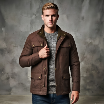 Waxed Cotton Biker Jacket – Vintage Armoured Motorcycle Coat