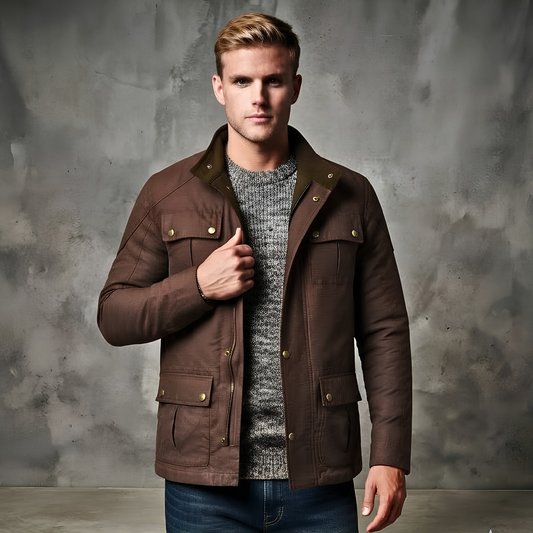 Waxed Cotton Biker Jacket – Vintage Armoured Motorcycle Coat