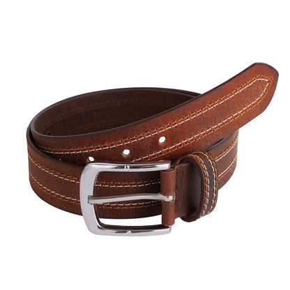 Designer Belts for Men – Genuine Leather Quad Stitch Belt by Gallanto