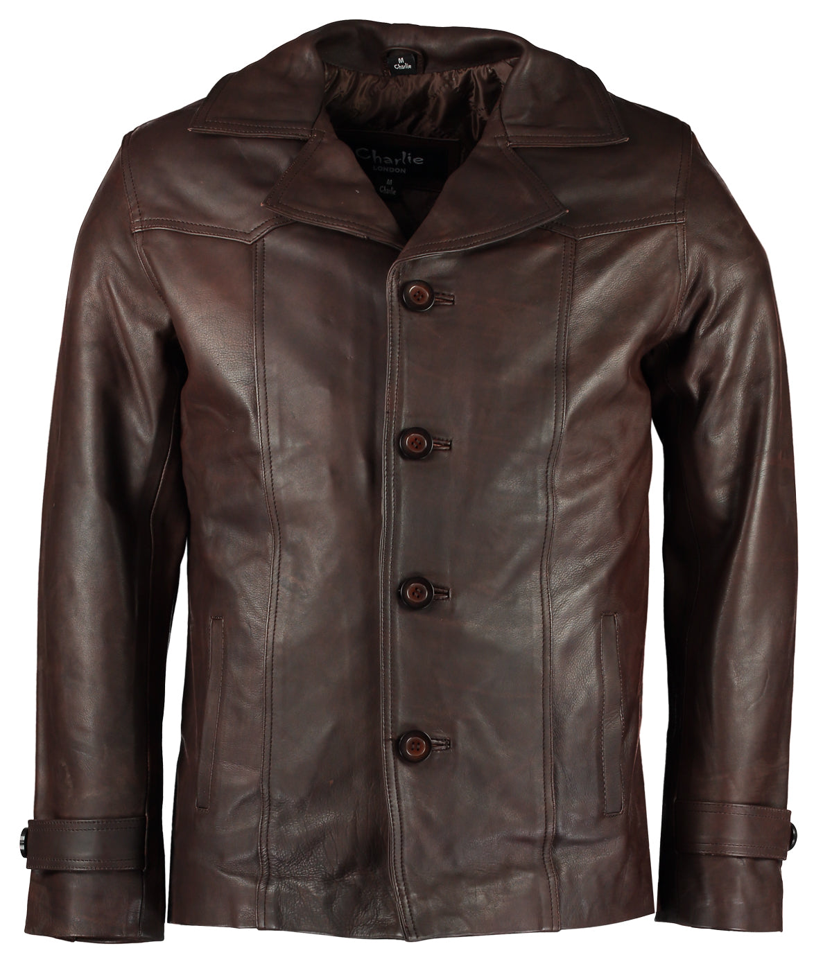 mens leather jackets – cowhide heist antique long coat